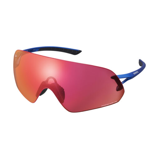 OCCHIALI SHIMANO AEROLITE P BLUE CON LENTE RIDESCAPE ROAD COLORE ROSSO